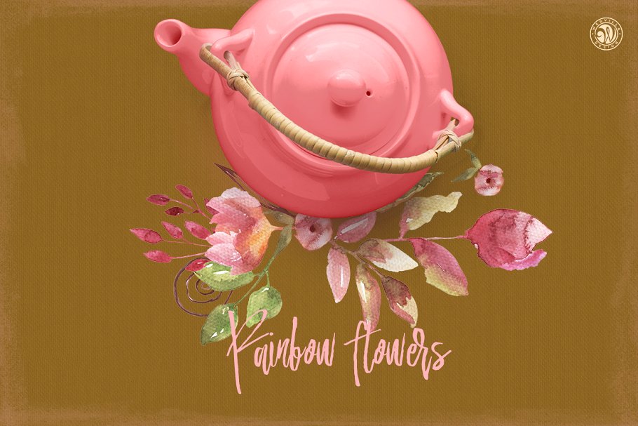 彩虹花花卉手工剪贴画  Rainbow Flowers插图(2)