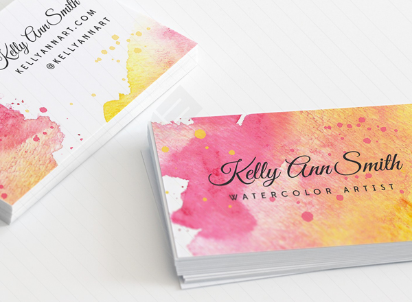 水彩艺术名片模板 Watercolor Artist Business Card Template