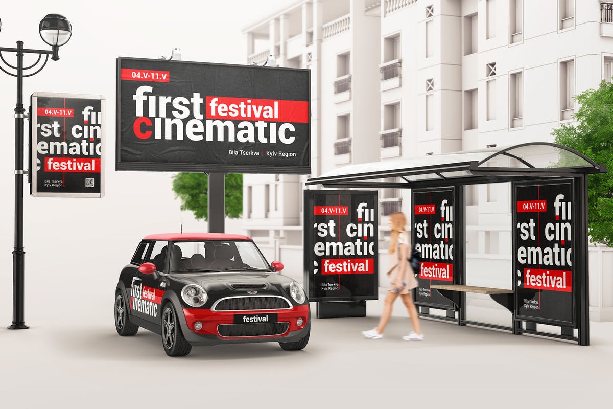 户外海报广告样机展示模板 Outdoor Advertising Mockup插图