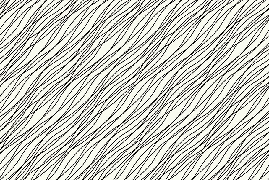 手绘涂鸦无缝线条重叠图案 Hand drawn Doodles Seamless Patterns插图(2)