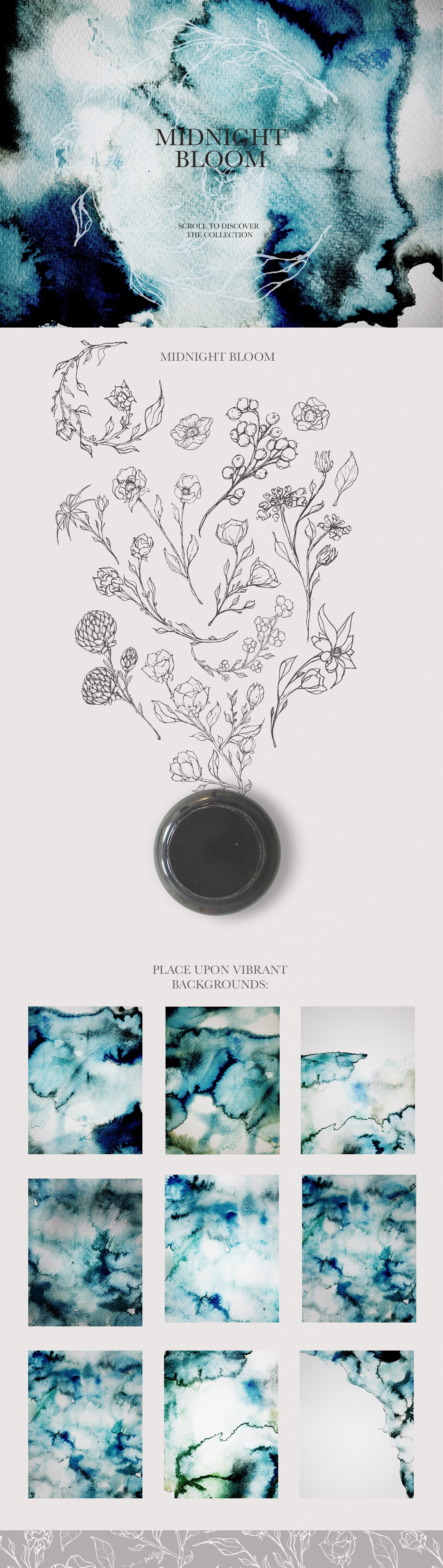 大气典雅的水彩花卉高清背景素材下载3.06G [ai,eps,png,jpg]插图(10)