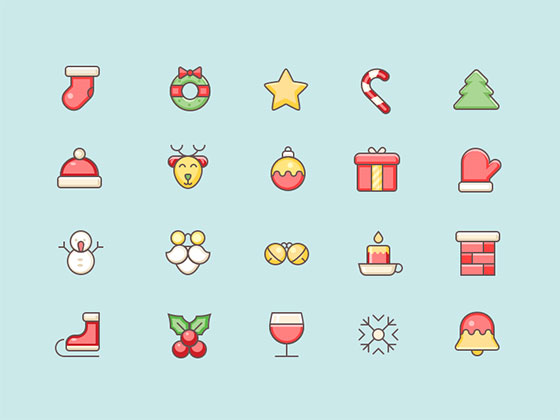 多彩圣诞图标素材之家精选sketch素材