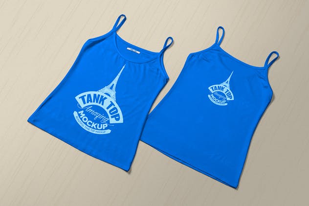 时尚女装印花背心服装样机 Women’s Tank Top Mockups插图(10)