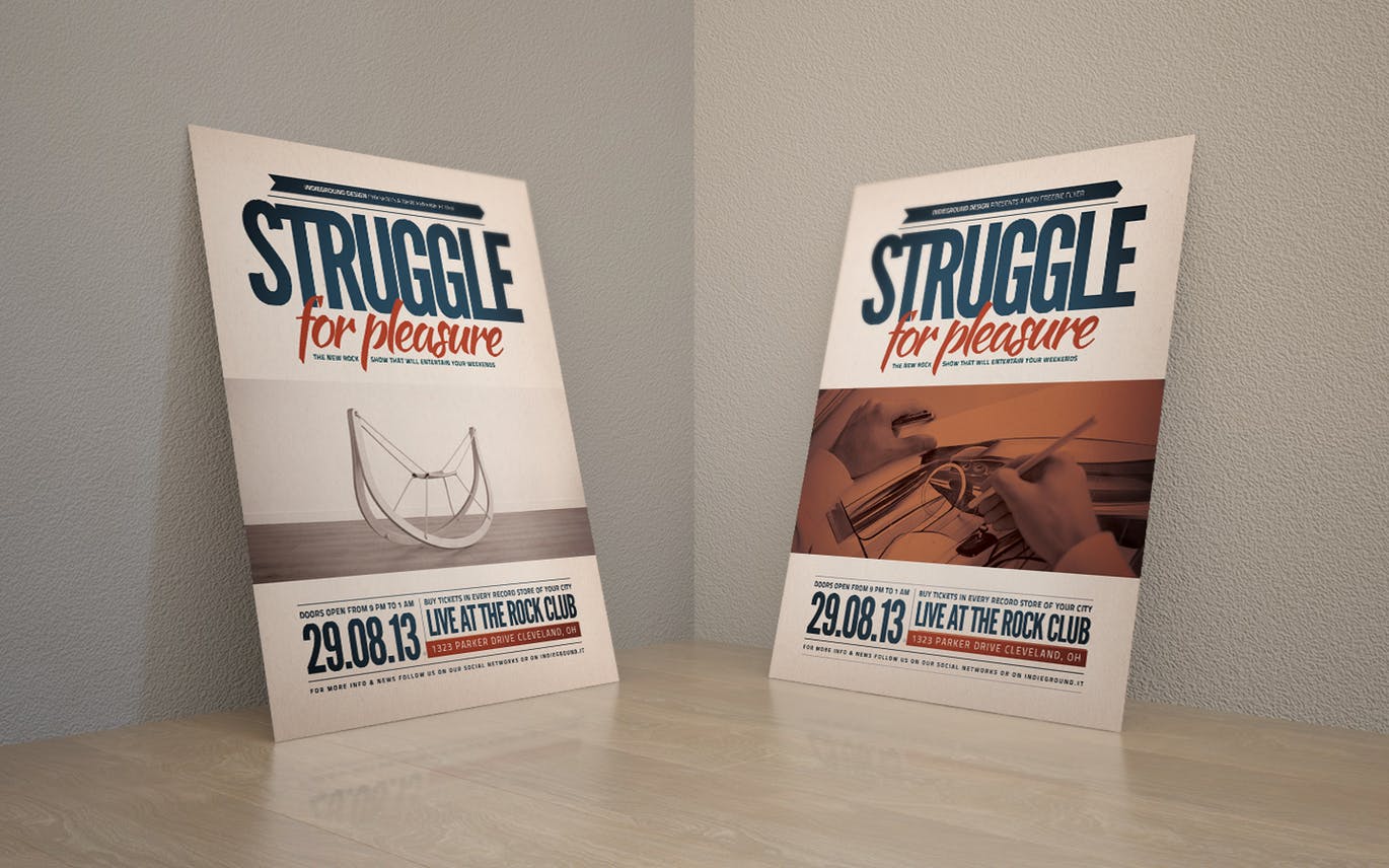 逼真传单设计图展示样机素材库精选模板 Realistic Flyer Mock Up插图(3)