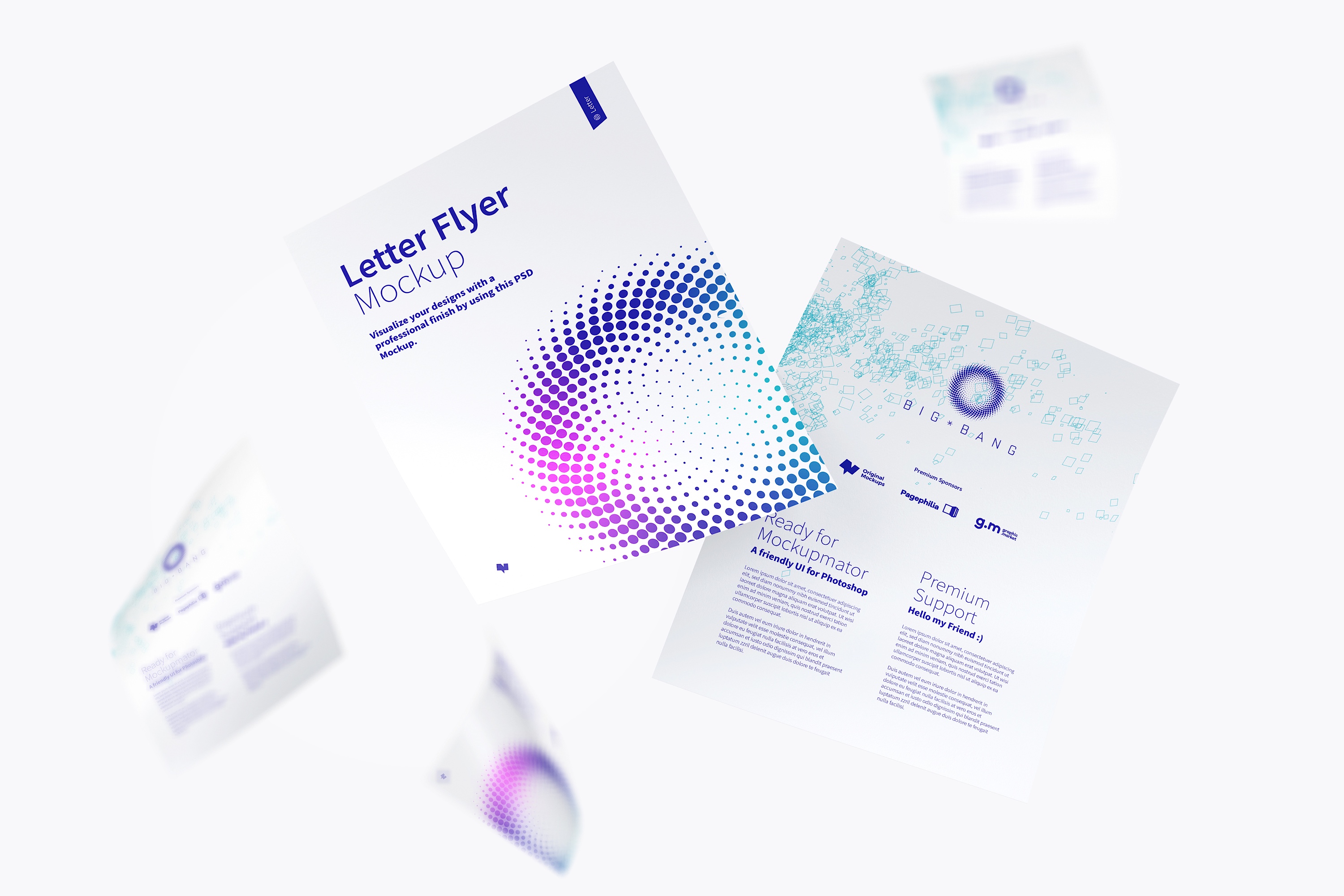 信纸规格企业宣传传单设计效果图样机01 Letter Flyer Mockup 01插图