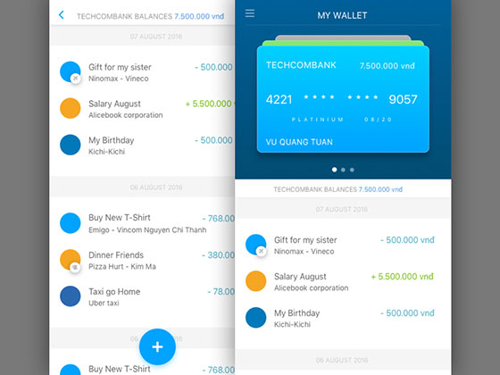 我的钱包应用界面素材之家精选sketch素材