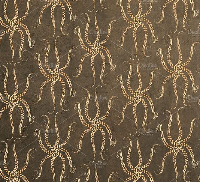 玫瑰金水彩海洋生物图案纹理 Murky Waters: Rose Gold & Watercolor插图(1)