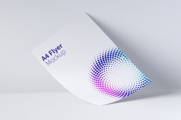 方形三折小册子传单设计样机模板04 Square Tri-Fold Brochure Mockup 04