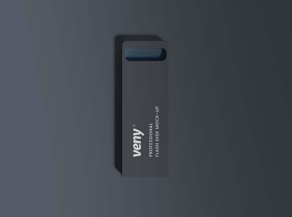 扁平长方创意U盘外观设计样机模板 Flash Disk Mockup
