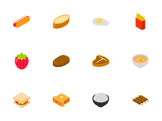50 枚食物轴测图标素材之家精选sketch素材