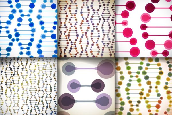 DNA链图案背景 Set of DNA backgrounds.