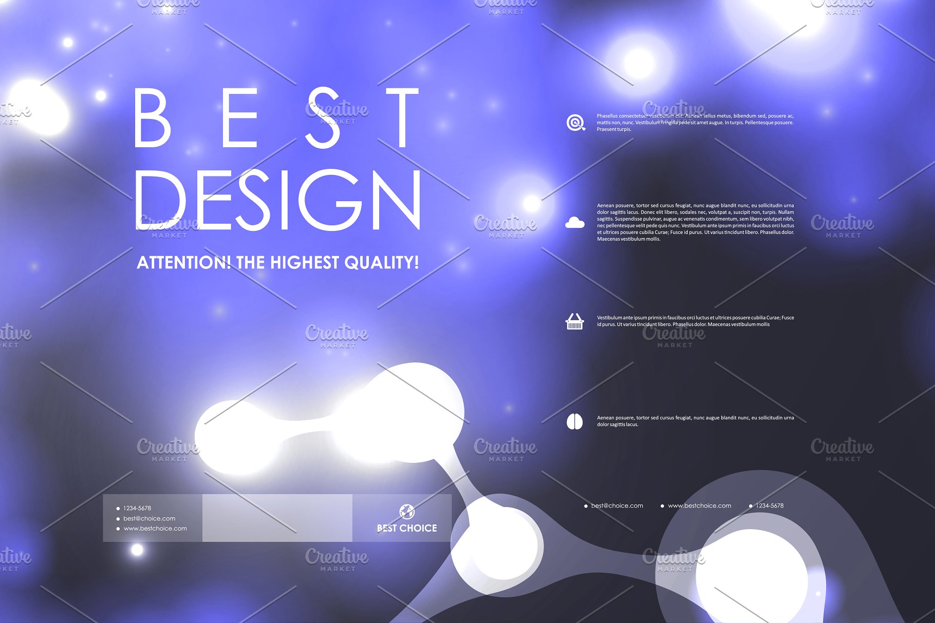 抽象图形蓝色背景小册子模板 Set of Abstract Brochures插图(9)