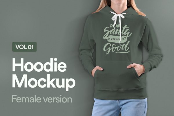 女士连帽卫衣设计预览样机素材库精选v01 Hoodie Mockup Vol 01