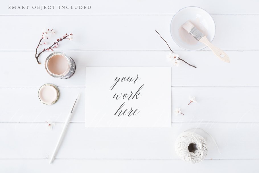 艺术家插画作品场景Mockup Artist illustration mock up插图