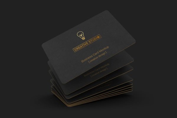 黑色贵宾VIP名片样机 85×55 Black Business Card Mockups