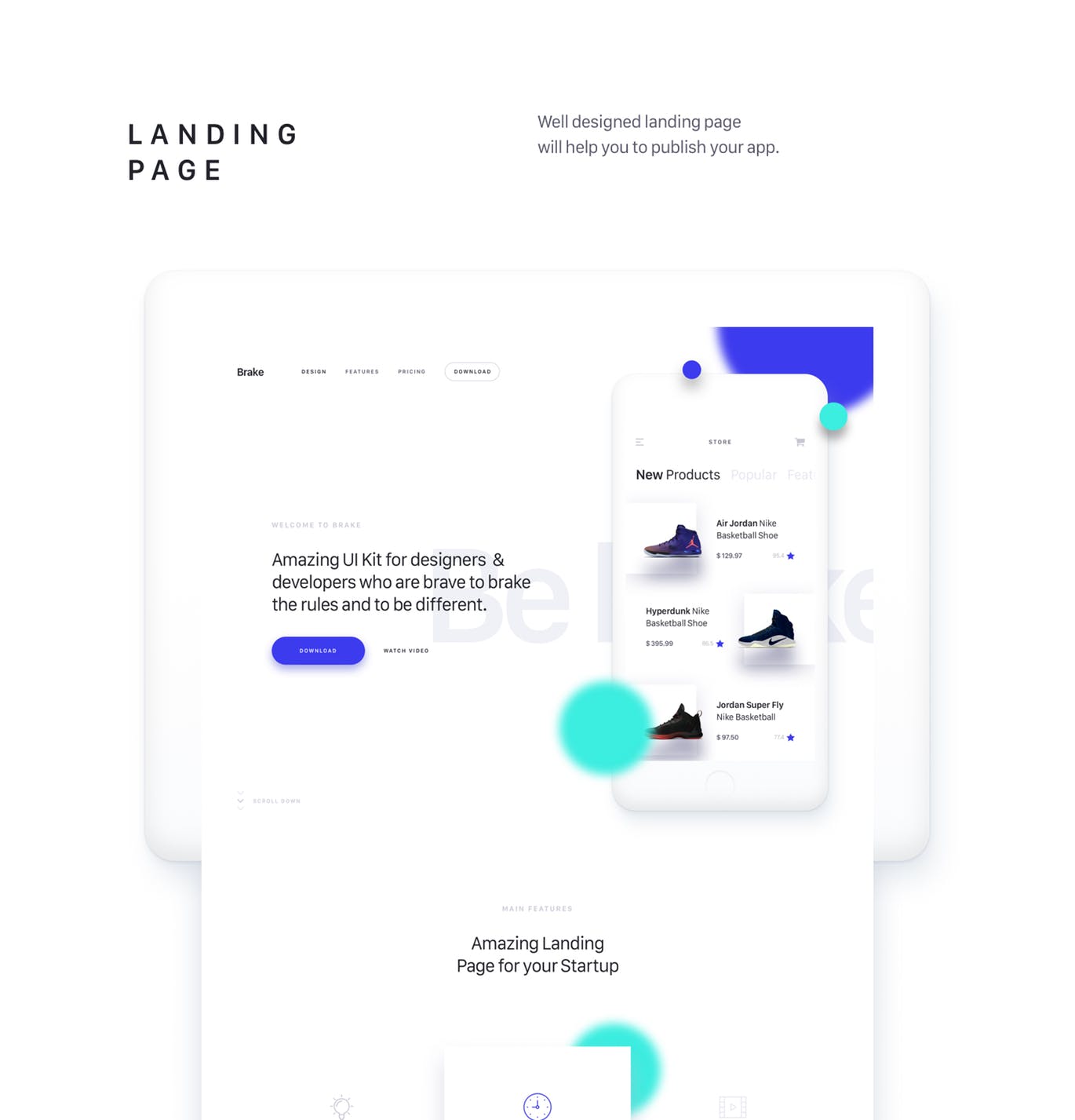 Material Design设计规范iOS应用UI设计套件 Brake UI Kit插图(9)
