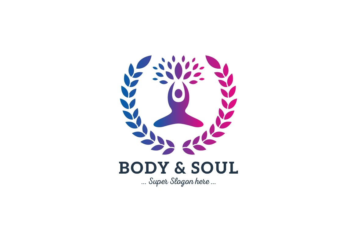 健康养生主题曼陀罗图形Logo设计素材库精选模板 Wellness Logo插图(1)