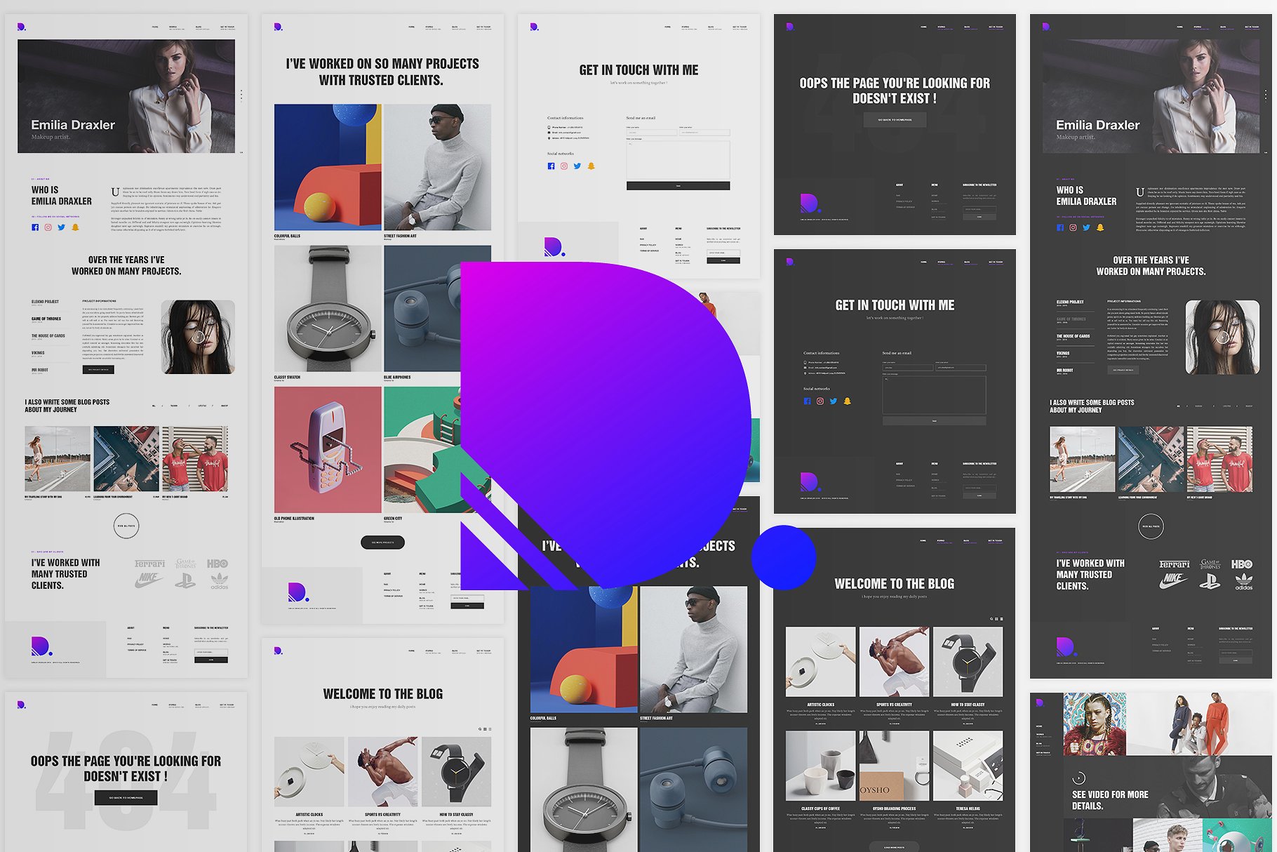 德拉克斯勒 -设计创意组合(网站模板）插图