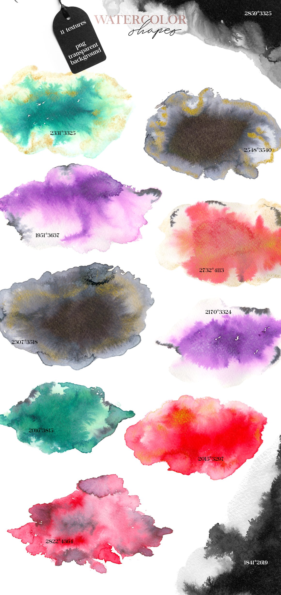 轻柔流畅的几何图案&水彩纹理合辑下载[ai,eps,png,jpg]插图(4)