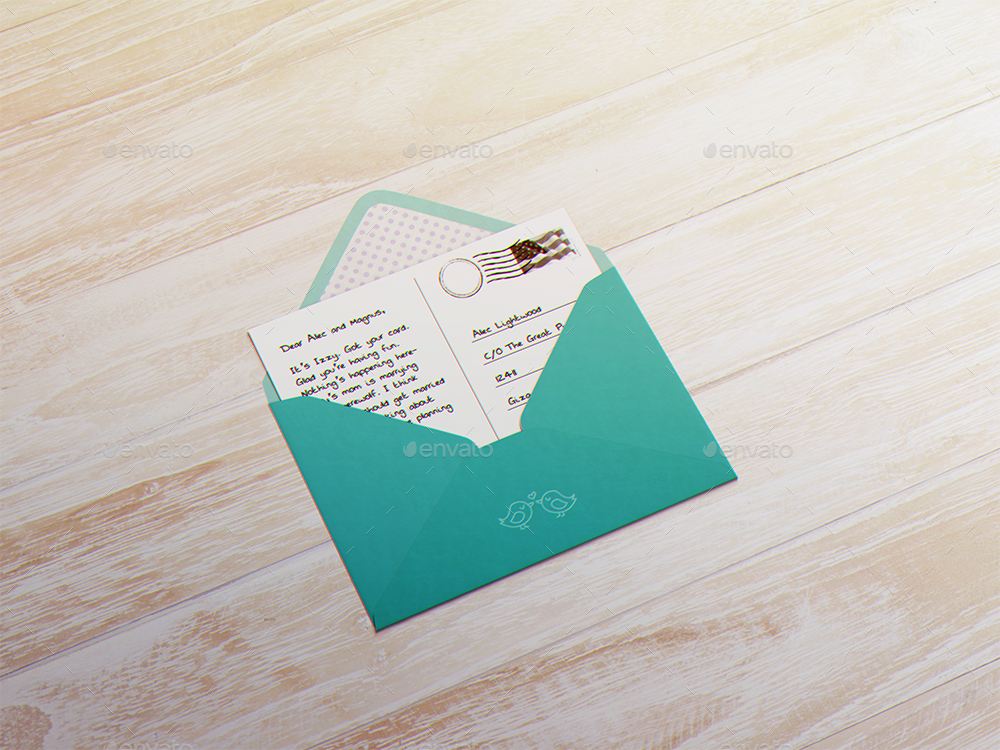 A6明信片和信封邀请传单设计样机 A6 Postcard & Envelope Invitation Flyer MockUp插图(4)