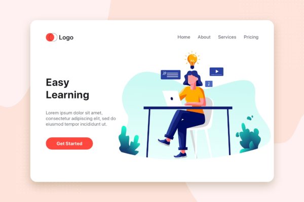 网络课堂矢量素材库精选概念插画设计素材v3 Online E-learning Illustration concept