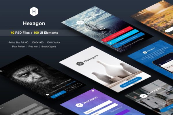 简约优雅风格APP应用注册登陆界面UI套件合集 SignUp / Login – Mobile Form UI kit
