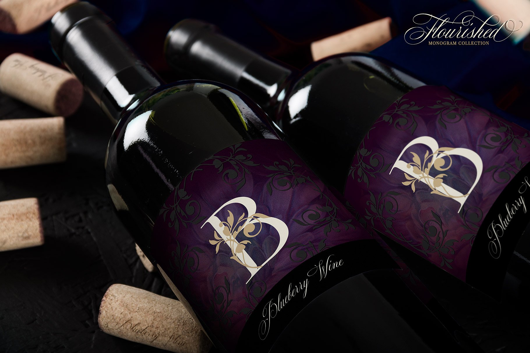 优雅手绘花卉装饰字母矢量素材 Flourished Monogram Collection插图(13)