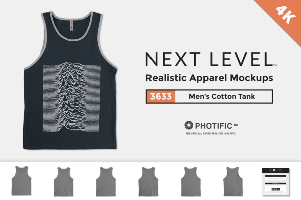 男士背心样机模板 Next Level 3633 Men’s Jersey Tank