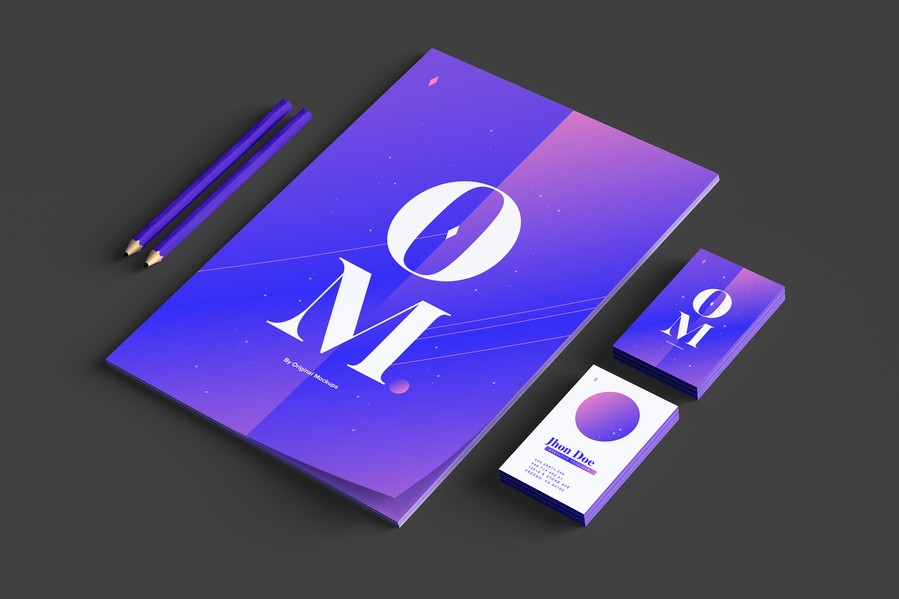 品牌VI设计案例预览办公用品套装样机03 Stationery Mockup 03插图(3)