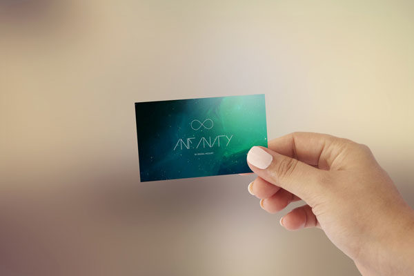 手持企业名片设计效果图样机3 Business Card Mockup 3
