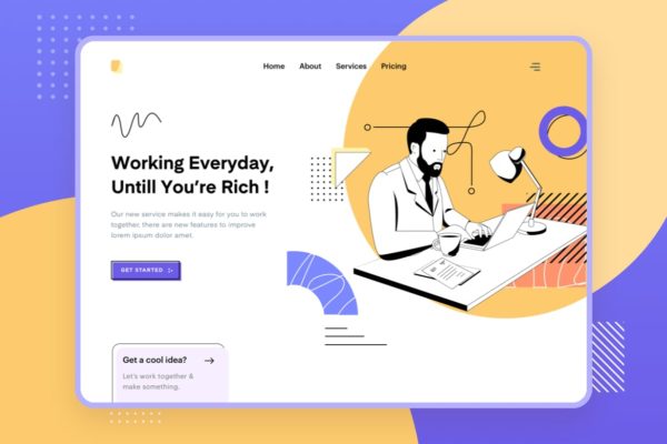 职场工作主题网站设计矢量插画设计素材 Liner – Work