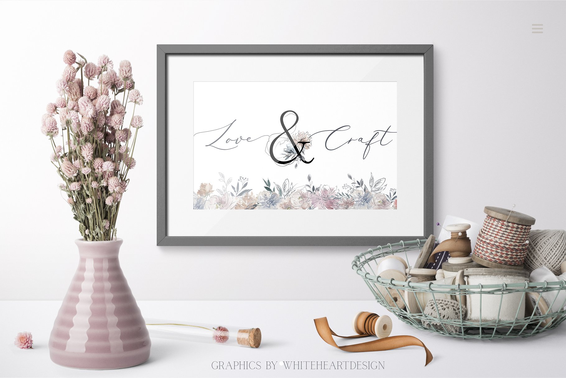 线条性感水彩花卉剪贴画、字体 Sensuale Watercolor Floral Clipart插图(10)