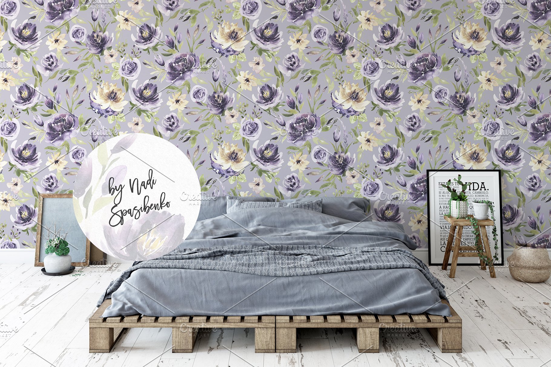 紫罗兰花束与独角兽水彩剪贴画 Violet Bouquets & Unicorns插图(10)