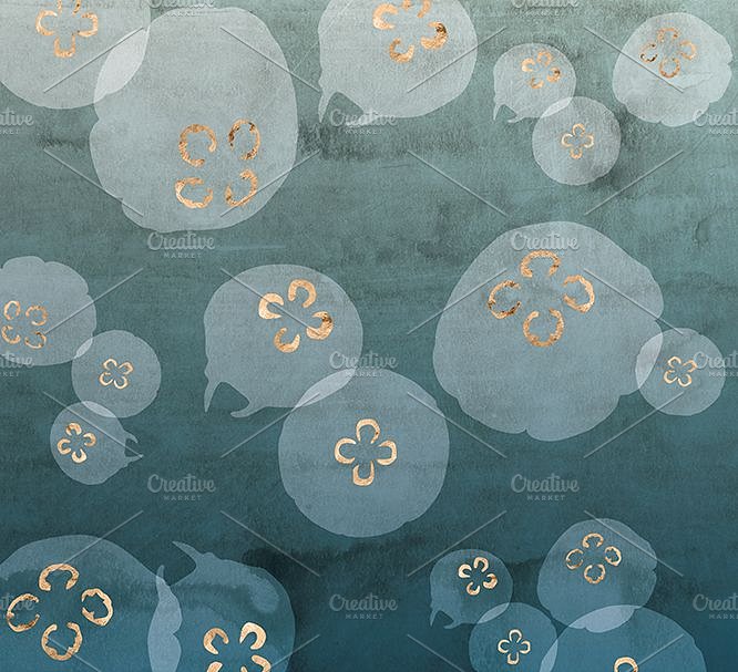 低调奢华玫瑰金图案纹理 Tropical Tempest: Rose Gold Aquatics插图(1)