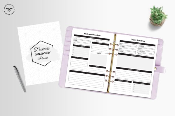 业务概况业务手册记事本页面设计模板 Business Overview Planner