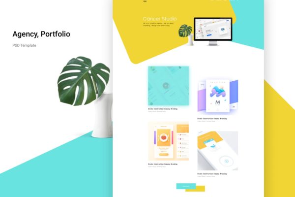 创意产品设计展示网站设计PSD模板下载 Agency portfolio Psd Template