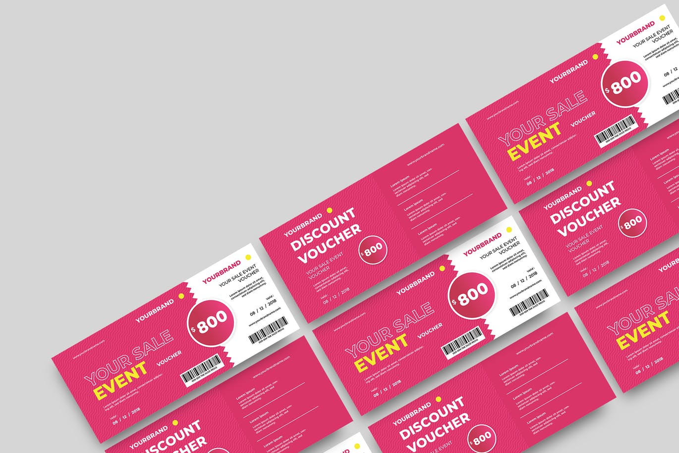 时尚高端简约多用途的新年圣诞节打折促销sale礼品券入场券门票设计矢量模板-8插图