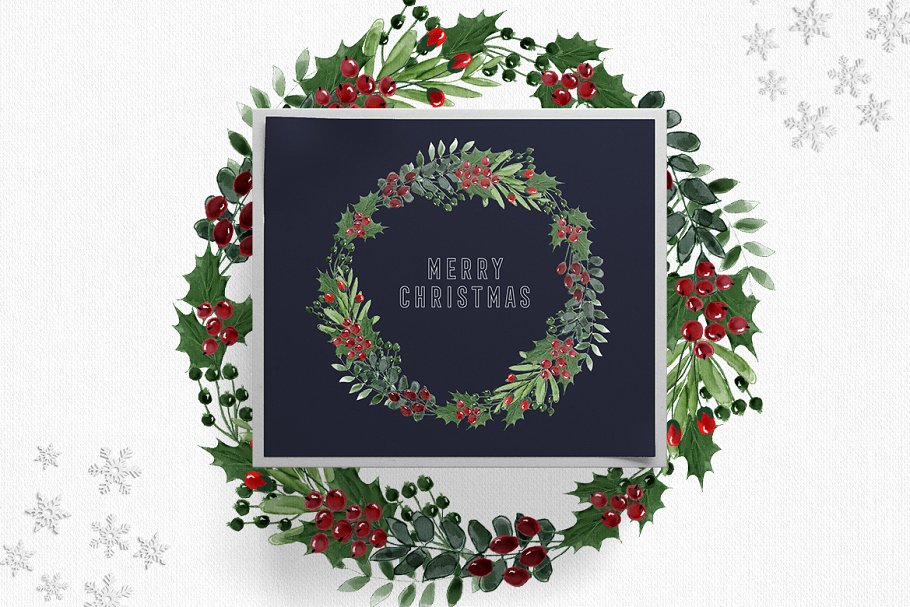 圣诞节主题手绘花卉素材集 Christmas Time Collection插图(6)