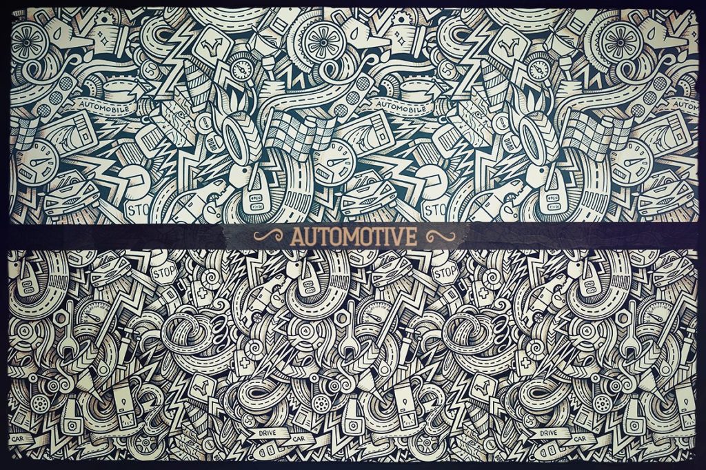 36款图形手绘涂鸦无缝背景模式[eps,jpg]插图(16)