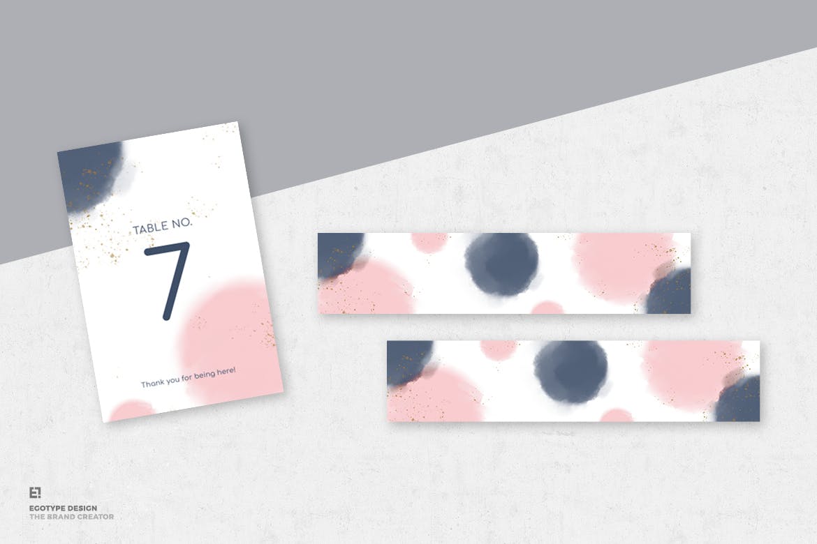 淡水彩艺术婚礼邀请设计素材包v1 Wedding Invitation Set插图(7)