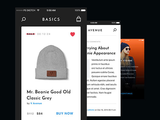 V Avenue 界面包素材之家精选sketch素材