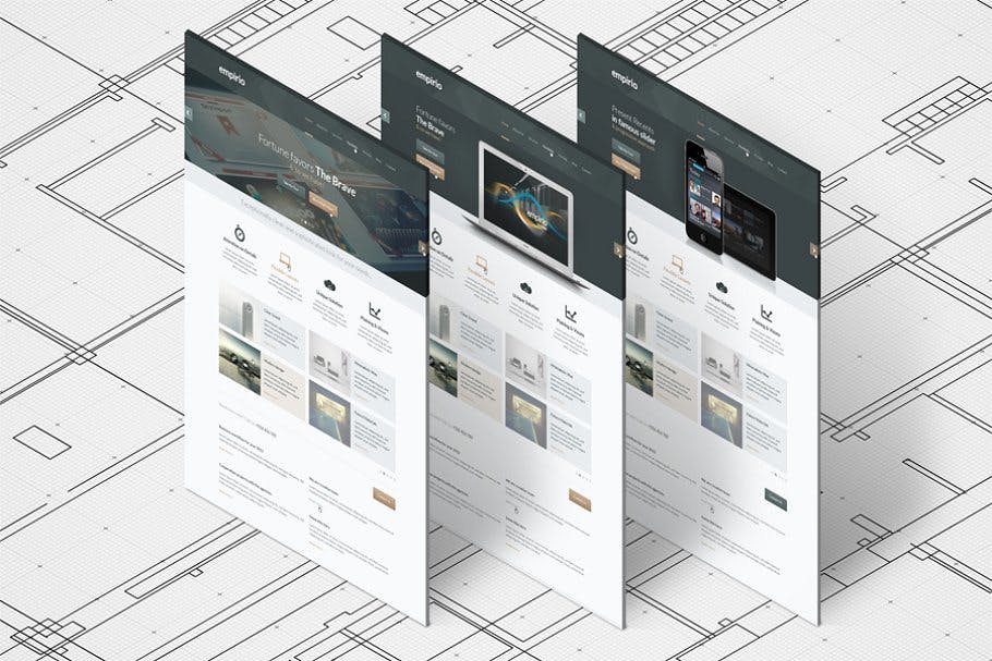 A4传单印刷效果图等距网格样机模板 Isometric A4 Paper Mockup插图(1)