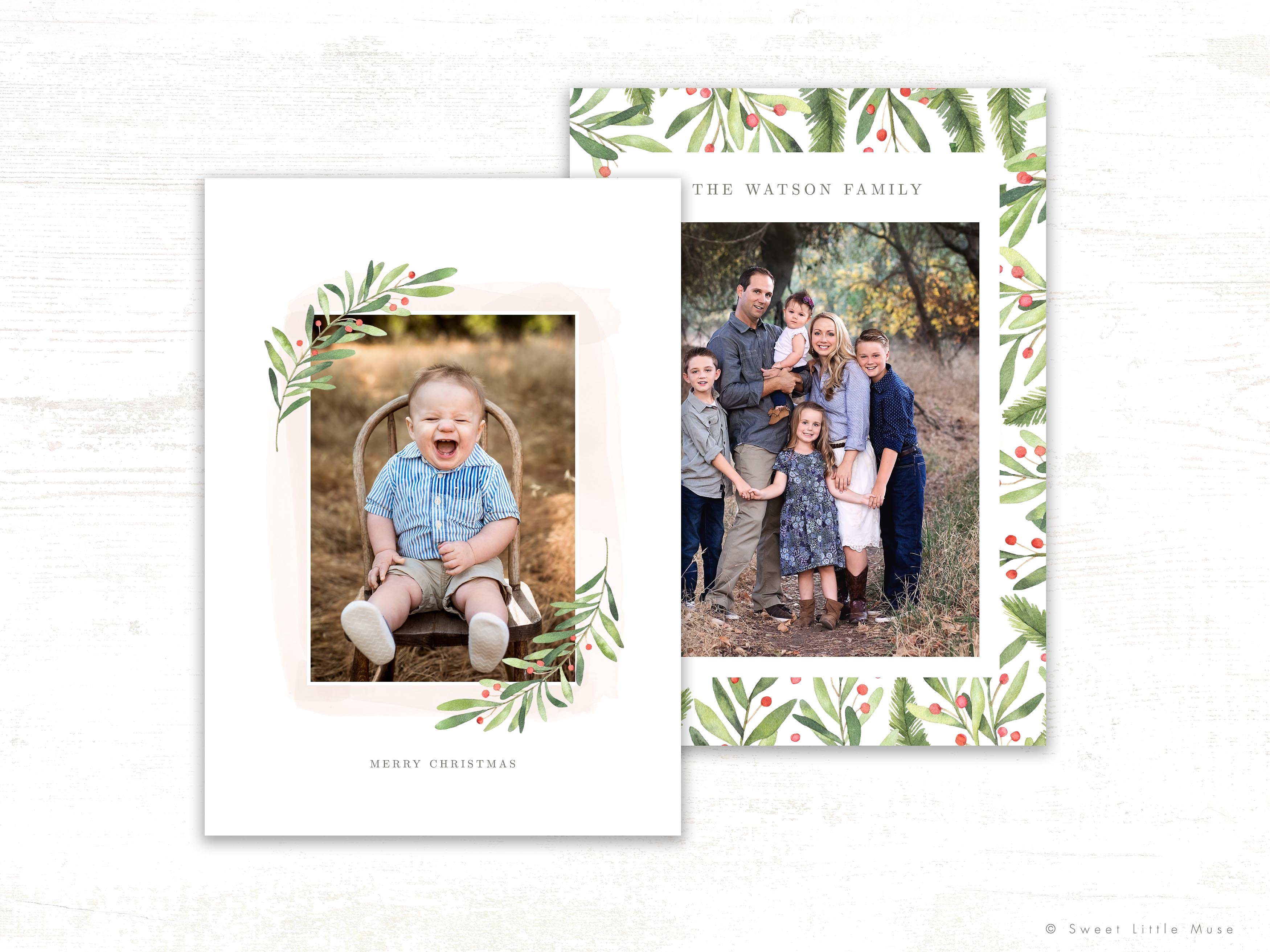 圣诞节日贺卡模板设计素材包 Christmas Card Template Bundle插图(3)