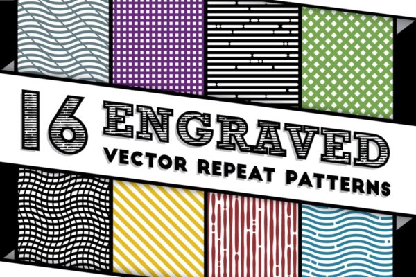 雕刻矢量图案纹理素材 Engraved Vector Patterns
