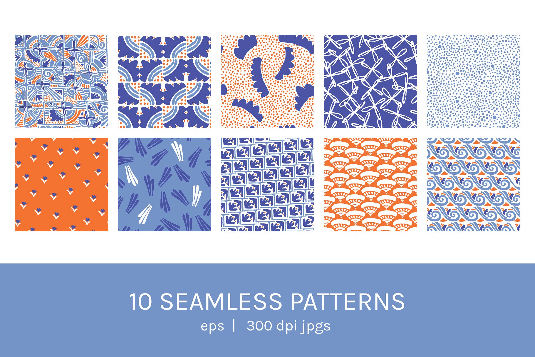 自然抽象无缝矢量花卉图案 Abstract Floral | Boards + Patterns插图(1)