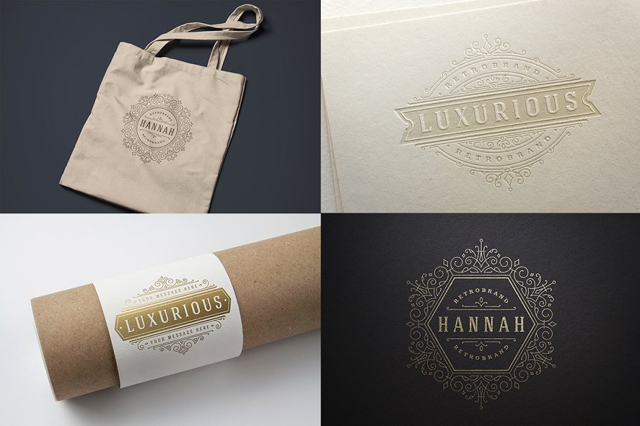 250个复古装饰风格Logo模板 250 ornaments logos & monograms插图(15)