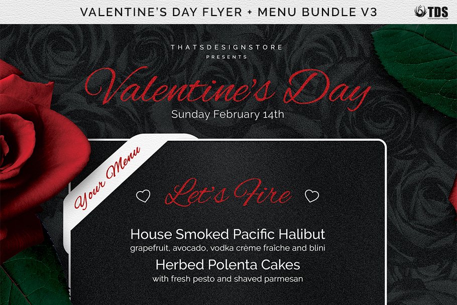 情人节主题传单模板v3 Valentines Day Flyer+Menu PSD V3插图(8)