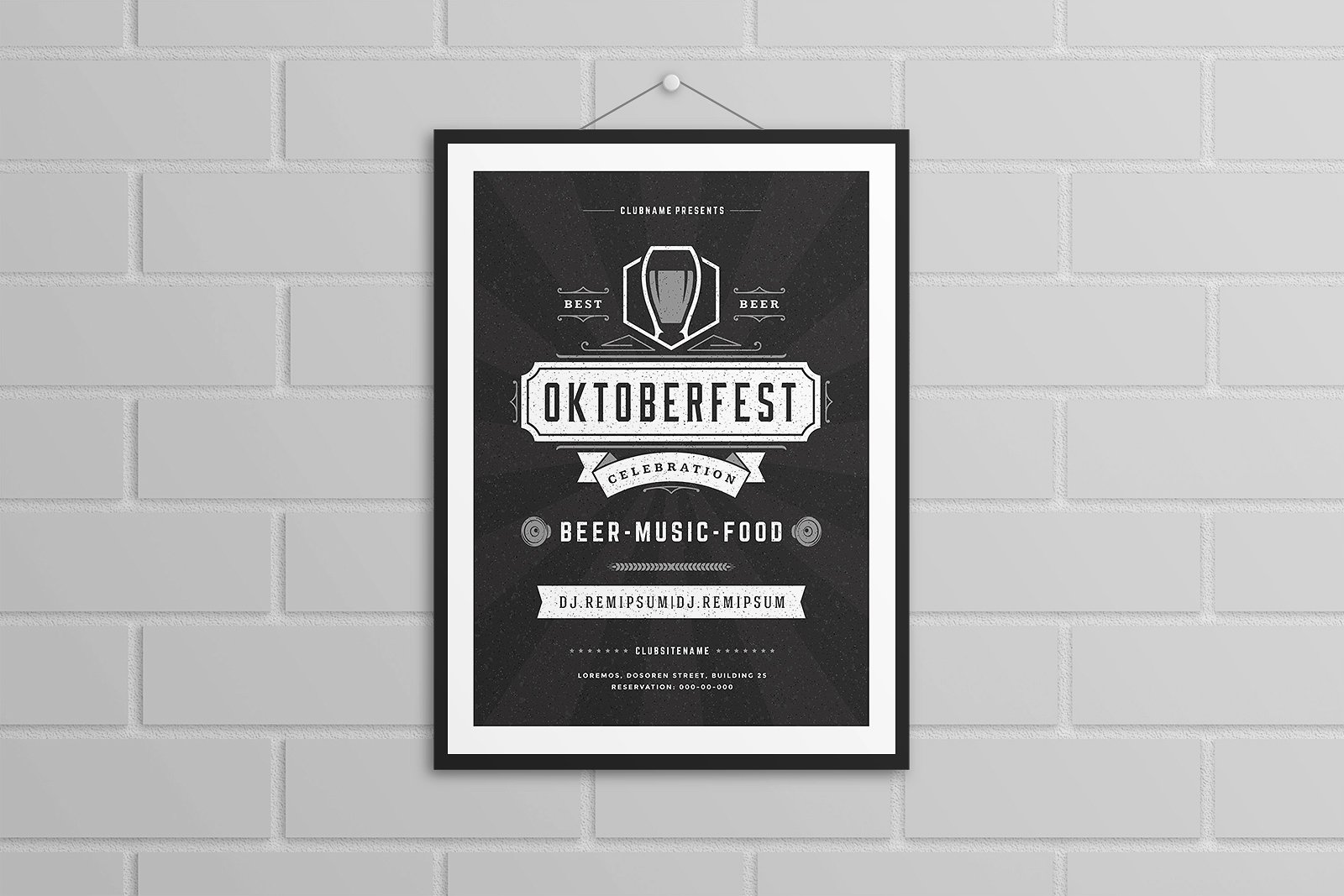 啤酒节活动海报设计模板1 Oktoberfest Flyer Template插图(2)