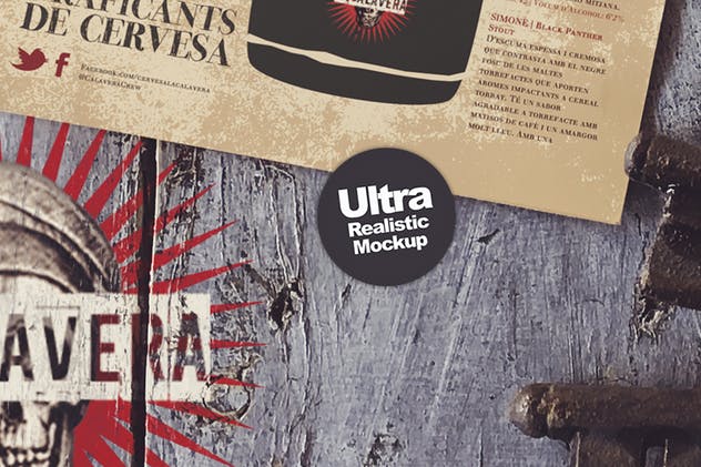 复古海报设计样机模板 Vintage Black Keys插图(4)