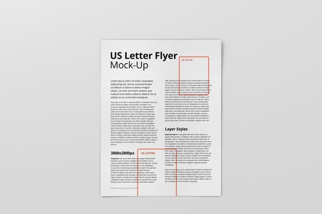 美国信纸尺寸传单设计样机模板 US Letter Flyer Mock-Up插图(8)